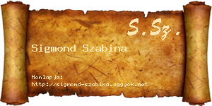 Sigmond Szabina névjegykártya